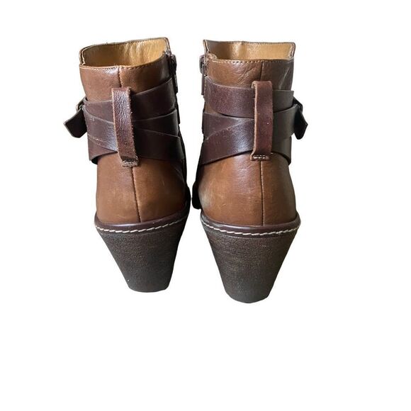 Sofft Leather Brown Wedge Booties - Picture 4 of 8